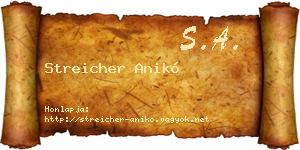 Streicher Anikó névjegykártya